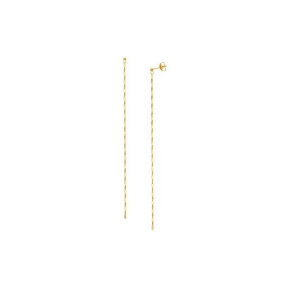 14K Yellow Gold Hammered Forzentina Chain Shoulder Dangle  14K Solid gold Hammered Chain Drop Dangle Earrings
